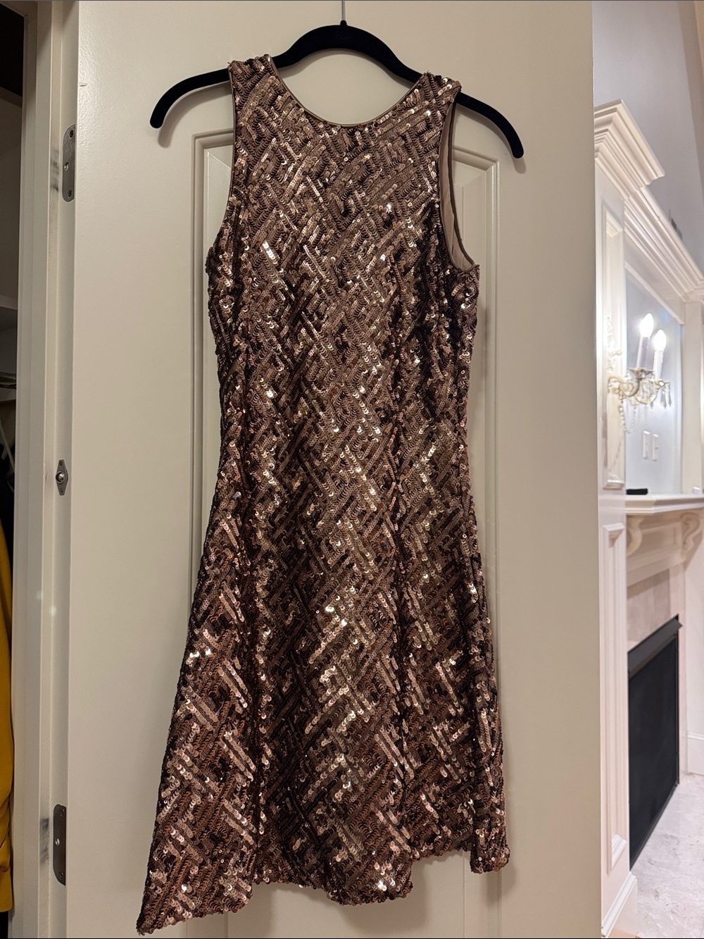 Sleeveless Gold Sequin Dress